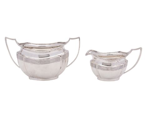A George V silver sugar basin, maker Barker Brothers (Herbert Edward Barker & Frank Ernest Barker), Chester 1911, of oval for