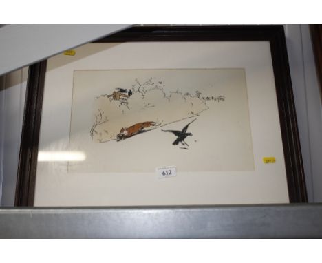After Cecil Aldin, print of a fox and crows