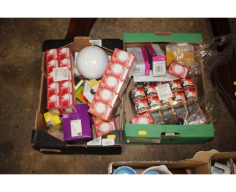 A large quantity of light bulbs 
