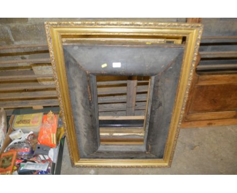 An antique cushion frame and various gilt picture frames etc
