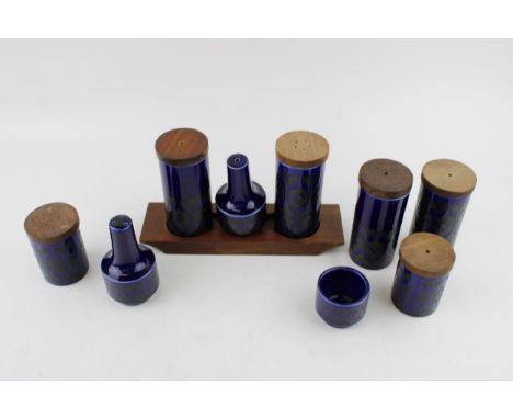 A collection of Hornsea cruets in the 'Blue Heirloom' pattern to include four pairs in varying sizes, Generally good with lig