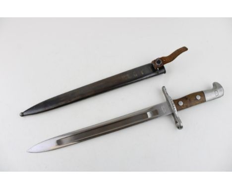 A Swiss M1918 bayonet for the Mauser rifle with scabbard  excellent condition 44 cm