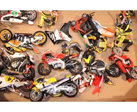 A collection of 'Minichamps' type collectors toy models of racing motorcycles / motorbikes a/f. (Qty)  Some with light damage