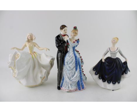Boxed Royal Doulton figures 'Lisa' HN 2310, 'Anniversary' HN 3625 and 'Sweet Seventeen' HN 2734. Height 22cm (3)  Of first qu