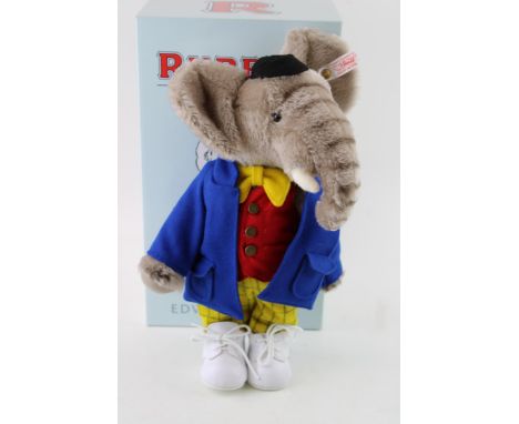 Boxed Steiff Edward Trunk toy elephant from the Rupert series, limited edition, with certificate and box.  In good condition 