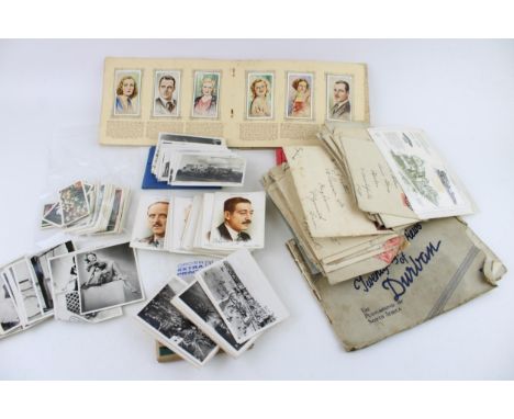 A collection of cigarette cards to include albums and loose cards 'Famous British Authors' series by Wills, 'Real Photographs