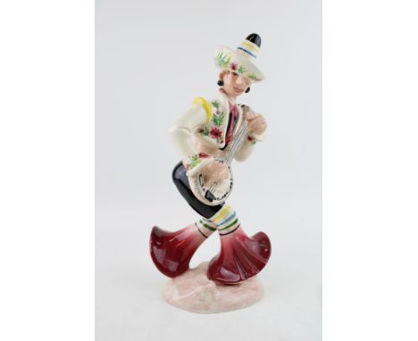 Goldscheider figure of a Mexican Musician, printed marks 'Goldscheider Staffordshire', 30cm tall.  In good condition with no 