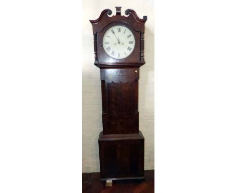 Mahogany 8 day longcase clock with enamel dial (Joyce, whitchurch). Condition report: see terms and conditions