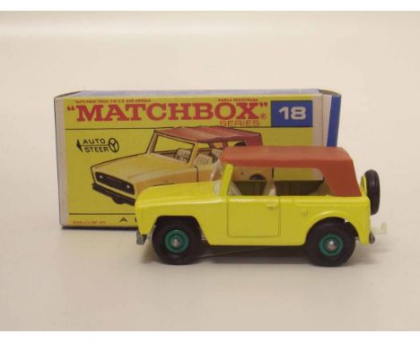 Matchbox 18 field car green wheels, boxed. Condition report: see terms and conditions