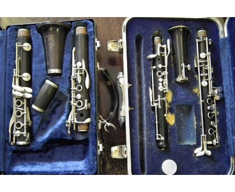 Malerne Paris oboe and a Boosey and Hawkes clarinet both ebony. Condition report: see terms and conditions