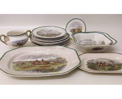 13 Spode hunting plates "The Death", "Going to Halloa", "Gone Away" etc. Condition report: see terms and conditions