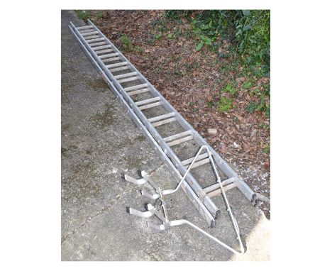 Youngman Mercury light weight alloy ladder of two 13-rung sections totalling approximately 7 metres with bracket   Condition: