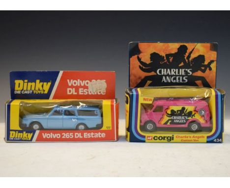 Die-cast - Corgi Charlie's Angels Custom Van No.434, boxed, and Dinky Volvo 265 DL Estate No.122, boxed   Condition: 