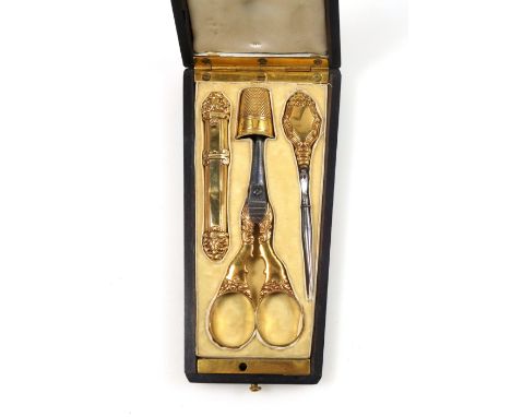 Of Royal interest: Mary, Princess Royal and Countess of Harewood, an attractive French sewing etui, circa 1830, the hinged ca
