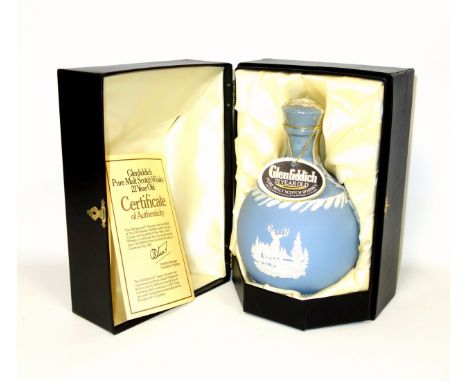 Glenfiddich 21 Year Old Pure Malt Scotch Whisky, 75cl, 43% vol., in a sealed Wedgwood blue decanter, exclusively designed for