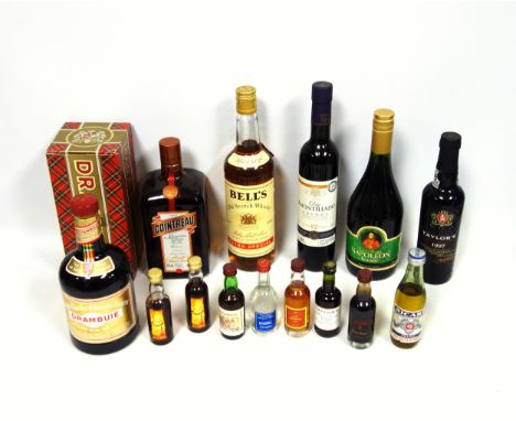 Bottle of Bell's Old Scotch Whisky, 75cl; Cointreau, 1L; Drambuie, 75cl, boxed; Taylors LBV port 1997, 37.5cl; Napoleon Brand