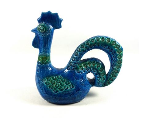 Bitossi model of a rooster in a blue and green glaze, signed and numbered "4178" to the base, H.23cmCondition: 2 minute shall