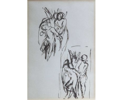 ATTRIBUTED TO GEORGE RICHMOND RA (1809-1896)FIGURE STUDIESone pencil and ink; the other pen and inkimage size (largest): 20 x