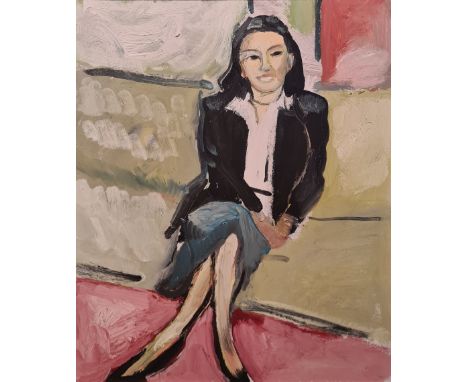 BRITISH SCHOOL (20TH CENTURY)PORTRAIT OF A WOMANoil on boardimage: 60 x 50cm; 23 1/2 x 20inframed: 77 x 67cm; 30 1/4 x 26 1/4