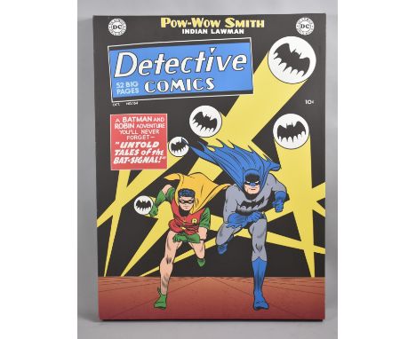 A Mounted Print on Canvas, Detective Comics, Batman and Robin, 60x80cm 