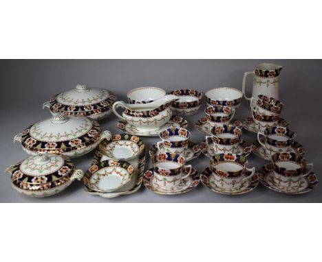 An Edwardian Pattern Part Dinner and Tea Service to Comprise Cups, Saucers, Lidded Tureens Etc 