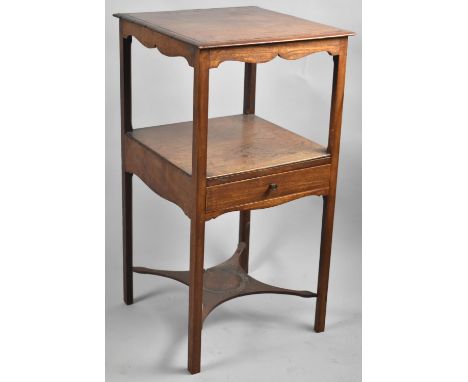 A 19th Century Mahogany Gentleman's Washstand of Square Form with Single Central Drawer and X Stretcher Shelf, 72cm high 