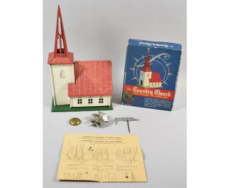 A Vintage Boxed Country Church Model with Candle Light and Chime Bells 