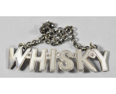 A Silver Plated Decanter Label for Whisky, 6.5cm Long 