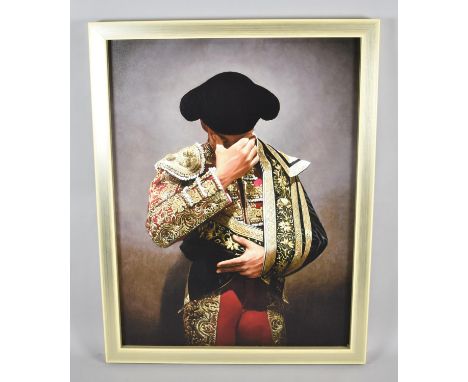 A Large Framed Print on Canvas, Matador with Head Bowed, 105x80cm 