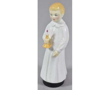 A Figure of Boy in Nightshirt Holding Candle, Possibly Worcester Doughty but Unmarked, 15cm high 