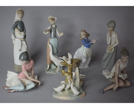 A Collection of Eight Various Spanish Ornaments to include Lladro, Nao Etc (Some AF) 