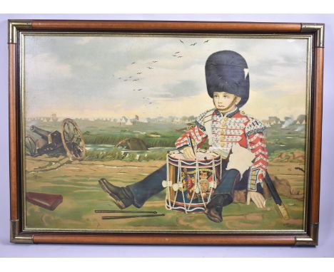 A Framed Victorian Print of Seated Drummer Boy, After Ricks, 1884, 88cm Wide 