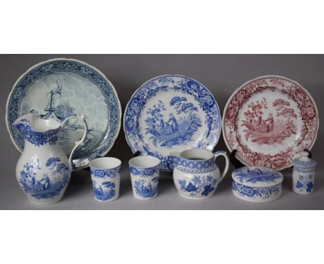 A Collection of Spode China to include Blue Room Collection, Girl at Well Jug, Lidded Pot, Two Tumblers, Plates, Together wit