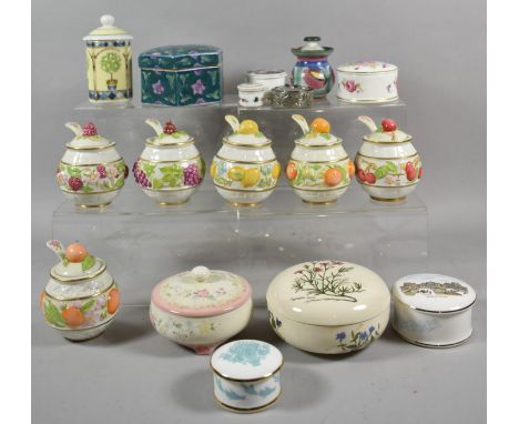 A Collection of Various Ceramic Preserve Pots, Boxes etc 