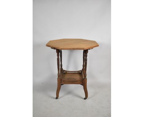 An Edwardian Octagonal Occasional Table with Galleried Stretcher Shelf, 65cm Diameter 