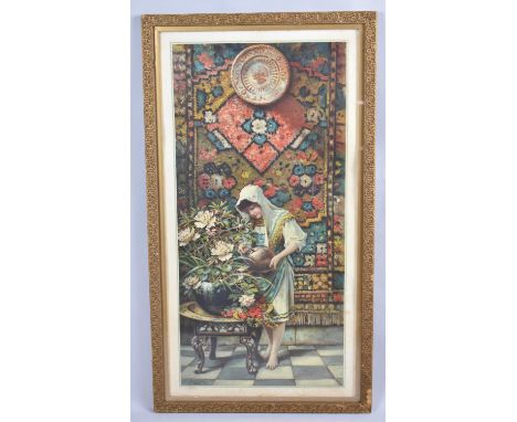 A Gilt Framed Coleman Print, Oriental Colours, 70cm high 