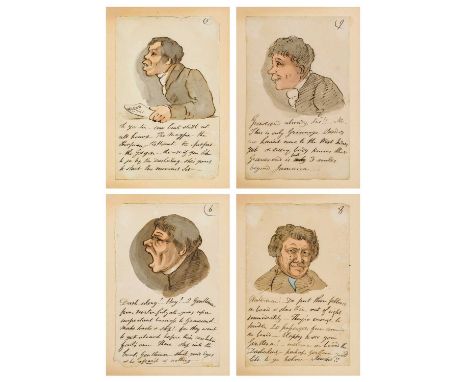 Original ArtworkBrowning Sr. (Robert) [1782-1866], Two albums of original 'grotesque style' artwork, comprising;Album 1 - An 