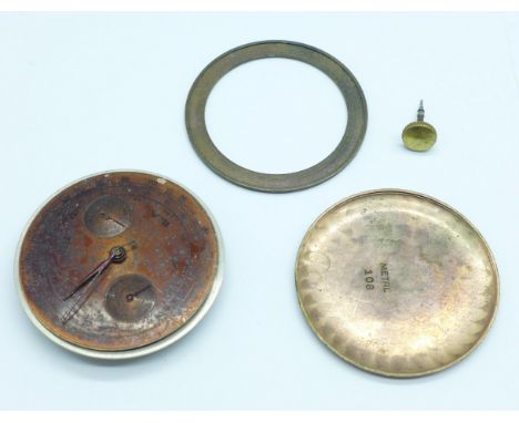 A Chronograph Suisse chronograph watch movement and dial, plus parts, a/f 