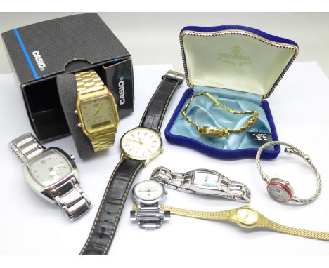 A D&amp;G designer wristwatch, a Casio wristwatch, a Cossette wristwatch and five others 