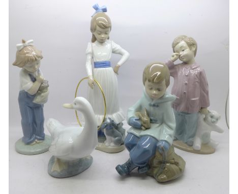 Five Nao by Lladro figures 