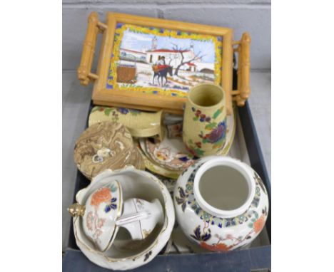 A box of assorted china including Sylvac and Copeland Spode **PLEASE NOTE THIS LOT IS NOT ELIGIBLE FOR POSTING AND PACKING** 