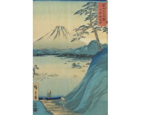 Ando Hiroshige, oban tate-e of Kai Misaka-Goe (Misaka Pass in Kai Province) from the Series of Fuji Sanjurokkei (36 Views of 