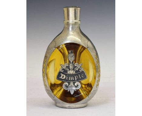 John Haig Dimple de-luxe Scotch whisky in decorative Royal Holland pewter overlaid bottle