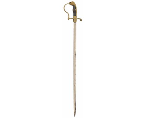 Imperial German Army Officer Sword. A good example, single edged plain fullered blade with cutler details to the forte of SMF