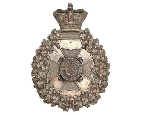 Irish Westmeath Rifle Regiment of Militia Victorian Officer pre 1881 pouch belt plate. Fine scarce die-stamped silvered oval 