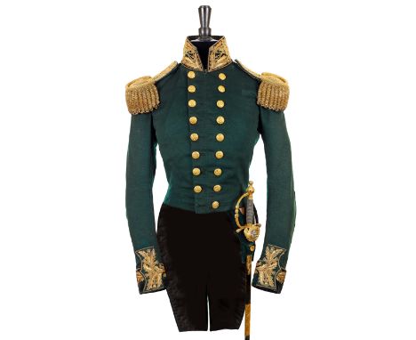 Royal Company of Archers Queen Bodyguard for Scotland Victorian full dress coatee etc. A fine rare example of dark green Melt