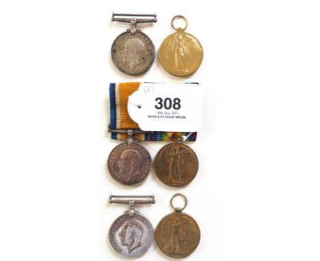 WW1 Somerset Light Infantry Medals. Comprising: British War Medal, Victory Medal (295617 A CPL A SCRIVEN SOM.L.I.). No ribbon