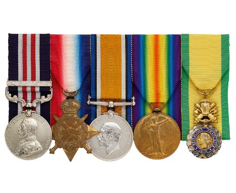 WW1 6th Bn East Yorkshire Regiment MM &amp; Bar Triple Gallantry Group of Five Medals.  Awarded to Sergeant Richard Hollows M