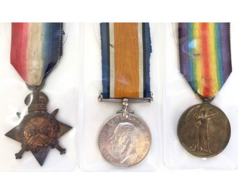 WW1 8th Bn Somerset Light Infantry Group of Three Medals. Awarded to 16857 Pte Bert Porter, who was reported wounded on the 4