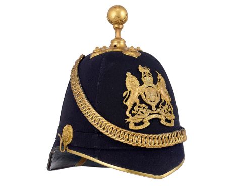 Royal Army Medical Corps Officer Home Service Pattern Helmet.  A good example of the 1878 pattern blue cloth home service pat